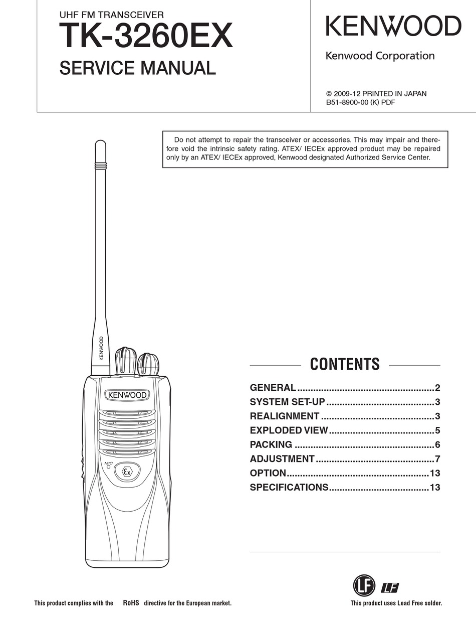 Kenwood Tk 3260ex Service Manual Pdf Download Manualslib