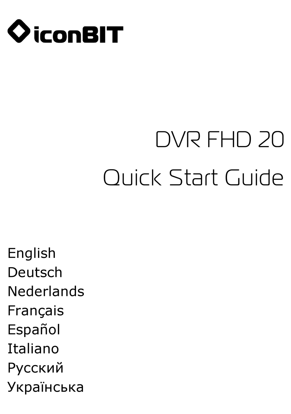 ICONBIT DVR FHD 20 DVR QUICK START MANUAL ManualsLib