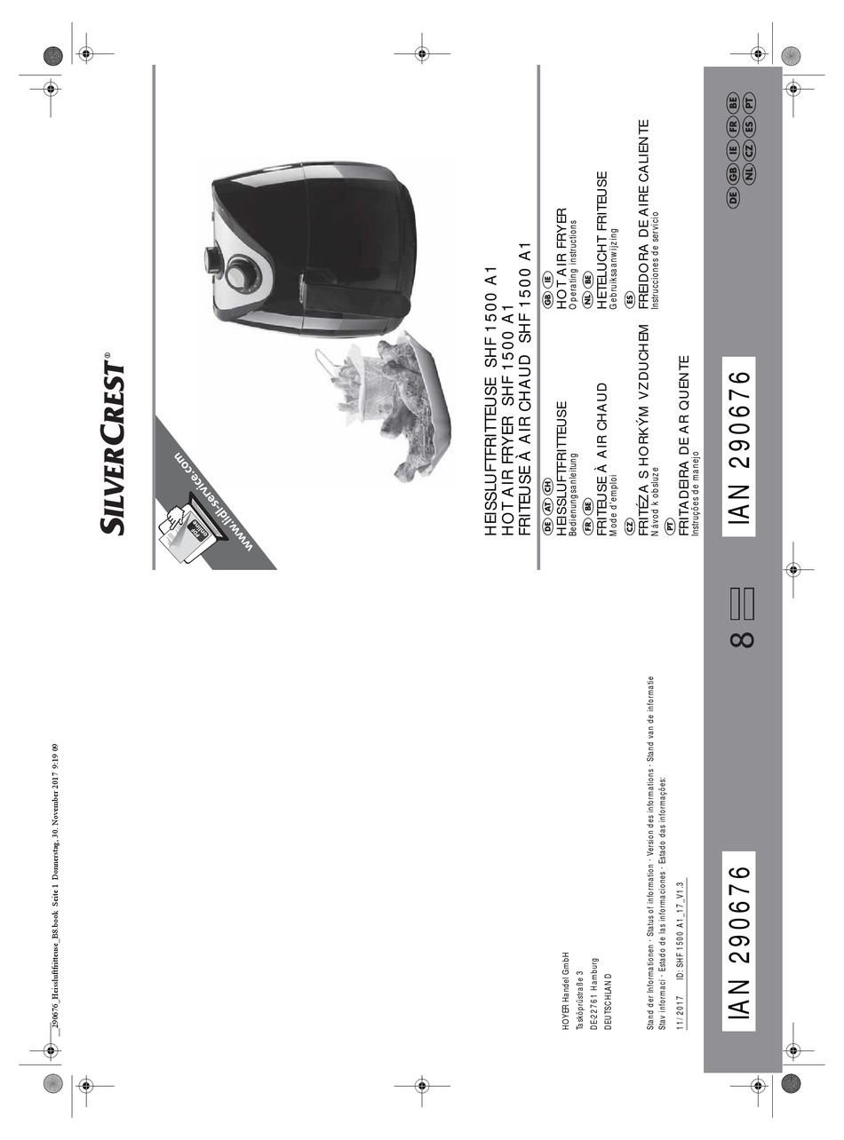 merknaam Blazen Wolf in schaapskleren SILVERCREST SHF 1500 A1 FRYER OPERATING INSTRUCTIONS MANUAL | ManualsLib