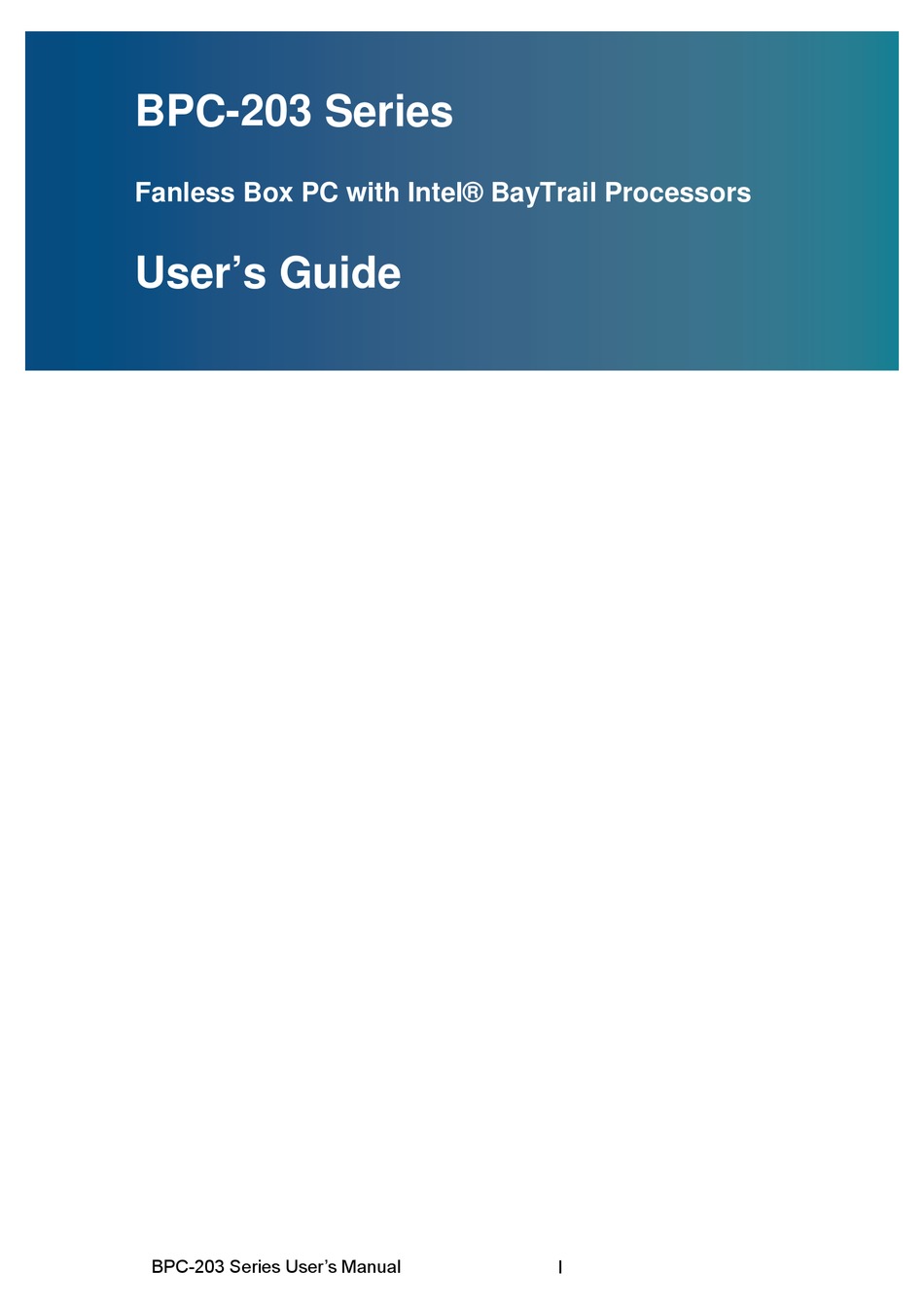 BPC203 SERIES INDUSTRIAL PC USER MANUAL ManualsLib