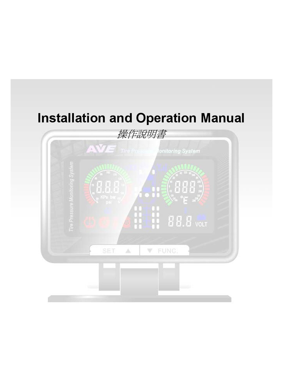 AVE TPMS INSTALLATION AND OPERATION MANUAL Pdf Download ManualsLib