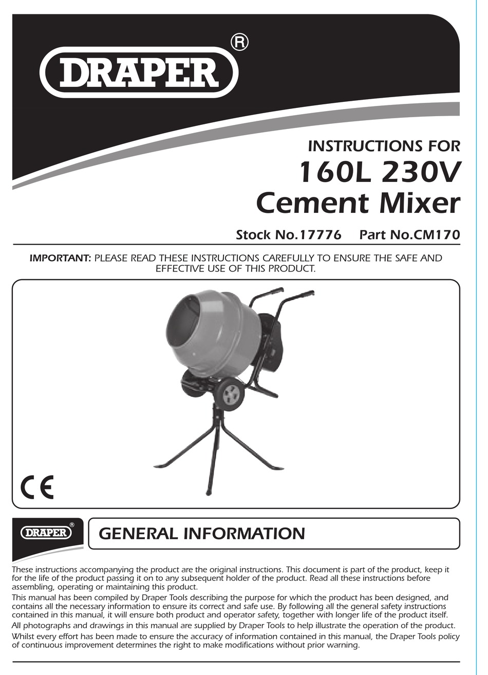 DRAPER CM170 INSTRUCTIONS FOR USE MANUAL Pdf Download ManualsLib