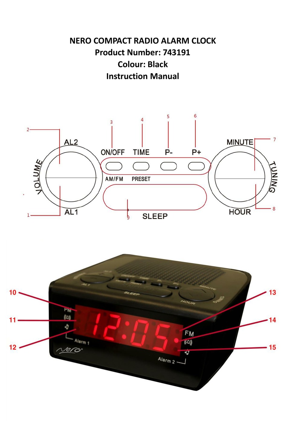 NERO 743191 ALARM CLOCK INSTRUCTION MANUAL ManualsLib