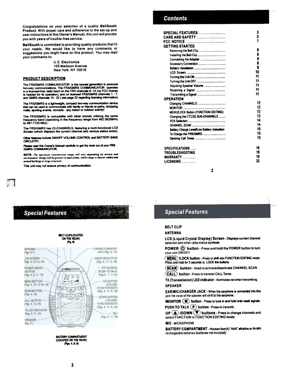 BELLSOUTH 2225 CELL PHONE OWNER'S MANUAL ManualsLib