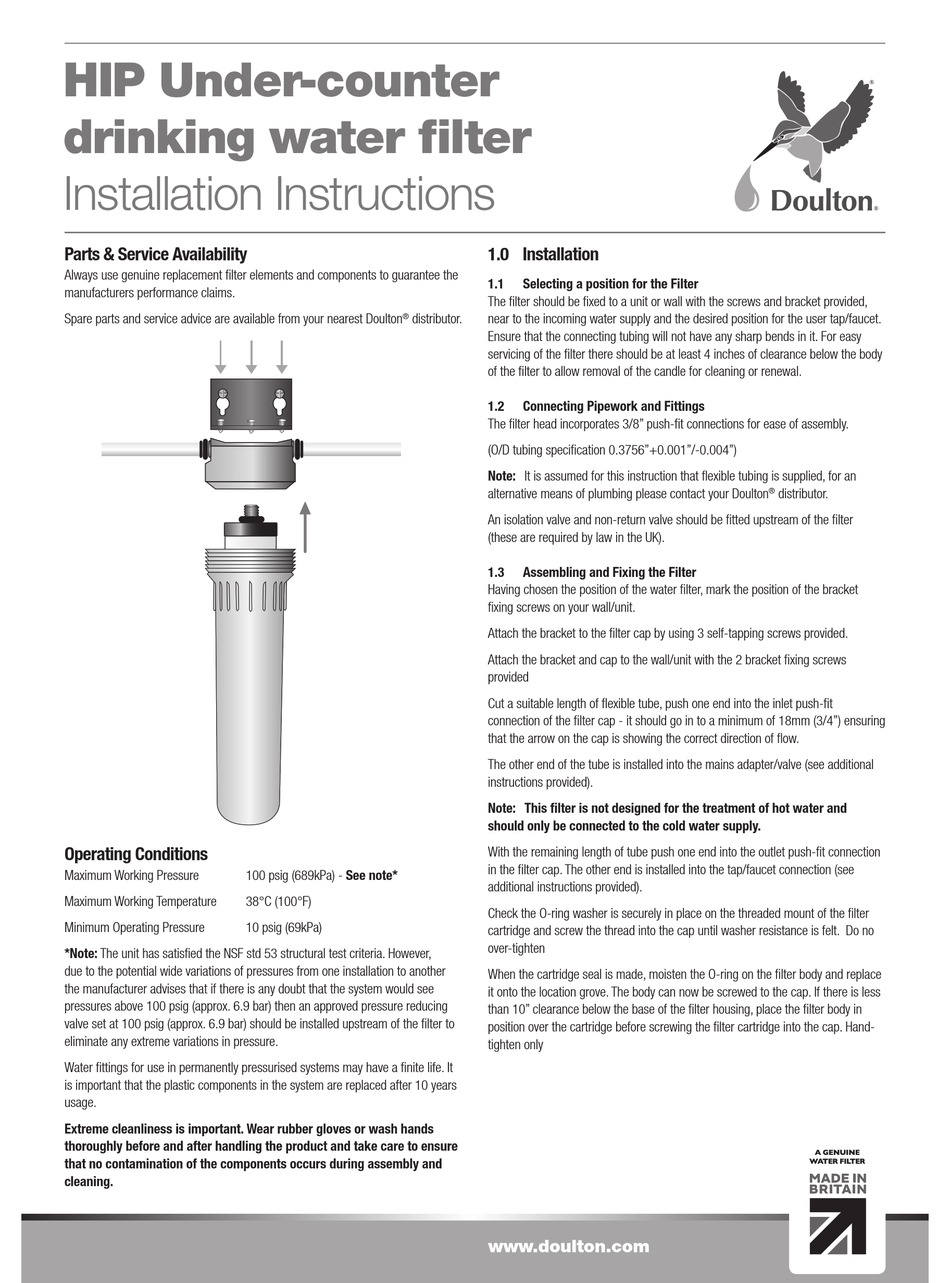 How To Install A Doulton® DUO Water Filter