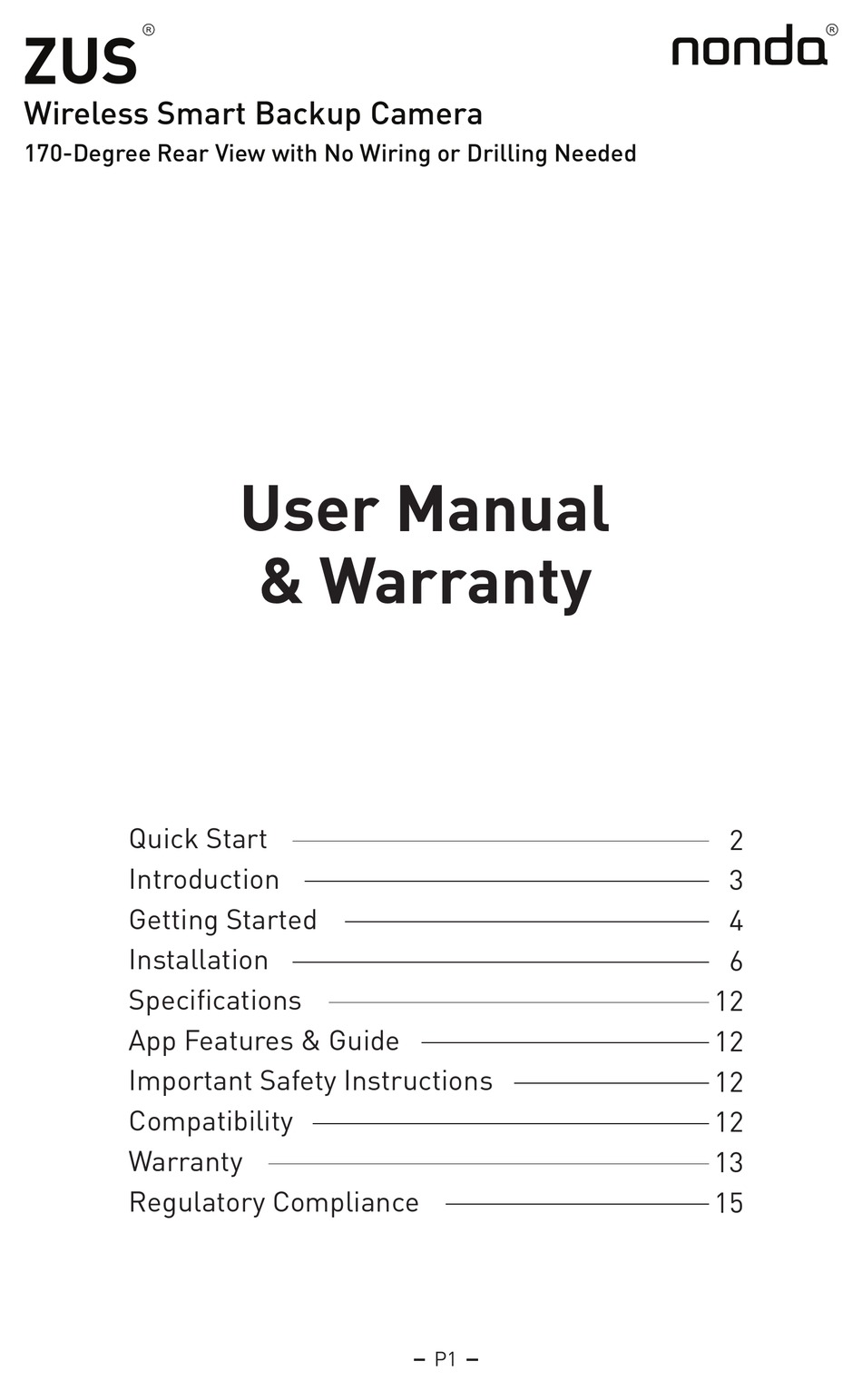 Nonda Zus User Manual Warranty Pdf Download Manualslib