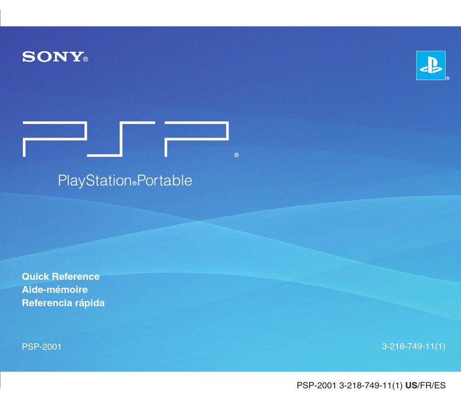 SONY PLAYSTATION PORTABLE PSP2001 GAME CONSOLE QUICK REFERENCE