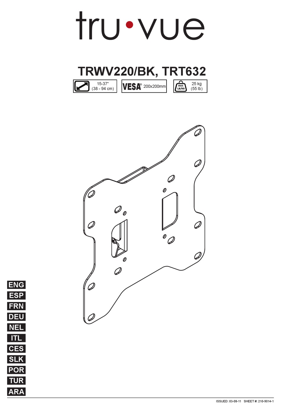 TRUVUE TRT632 TV MOUNT INSTALLATION INSTRUCTIONS MANUAL ManualsLib