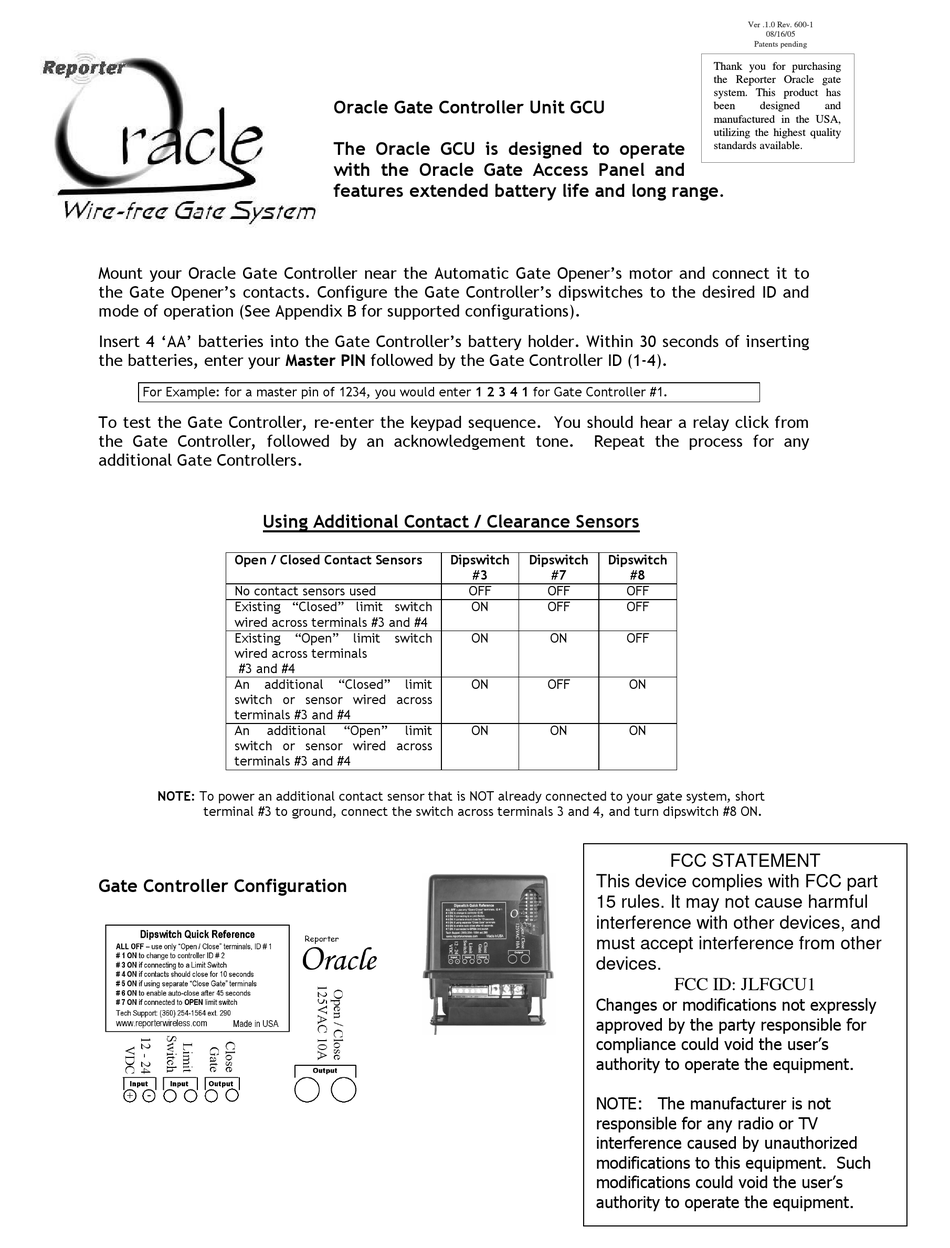 reporter-oracle-gate-opener-user-manual-manualslib