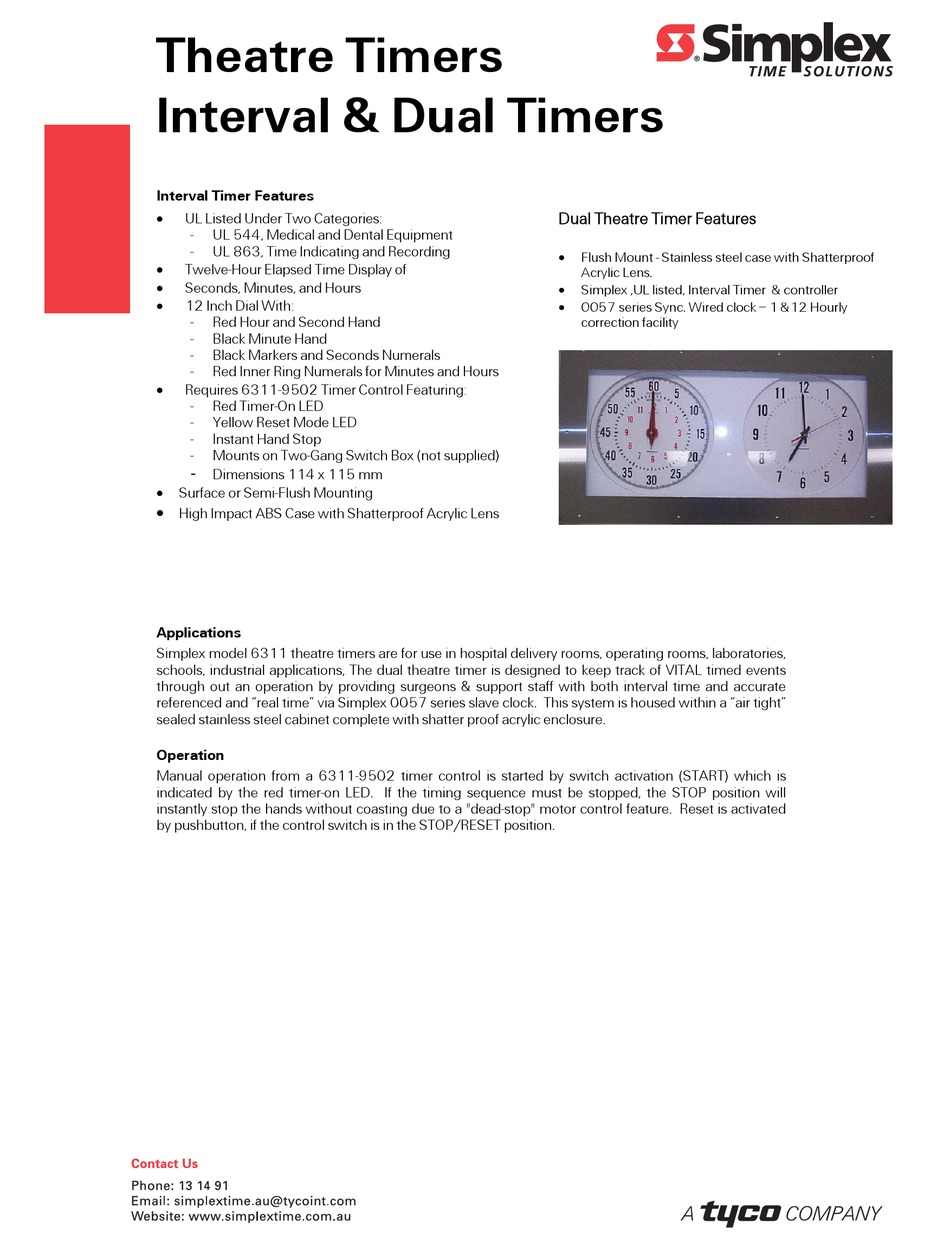 SIMPLEX 63111234 CLOCK OPERATION MANUAL ManualsLib