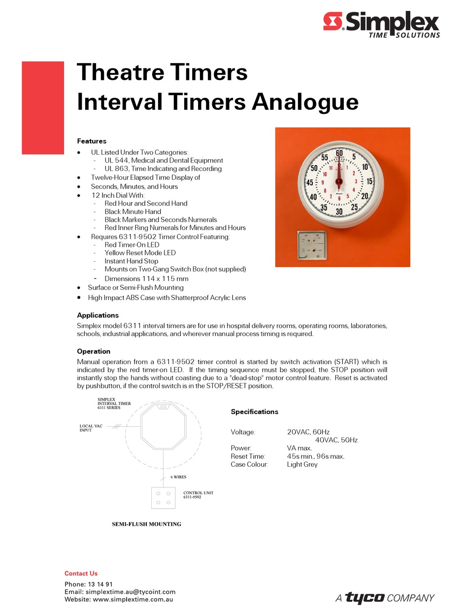SIMPLEX 63111234 CLOCK OPERATION MANUAL ManualsLib