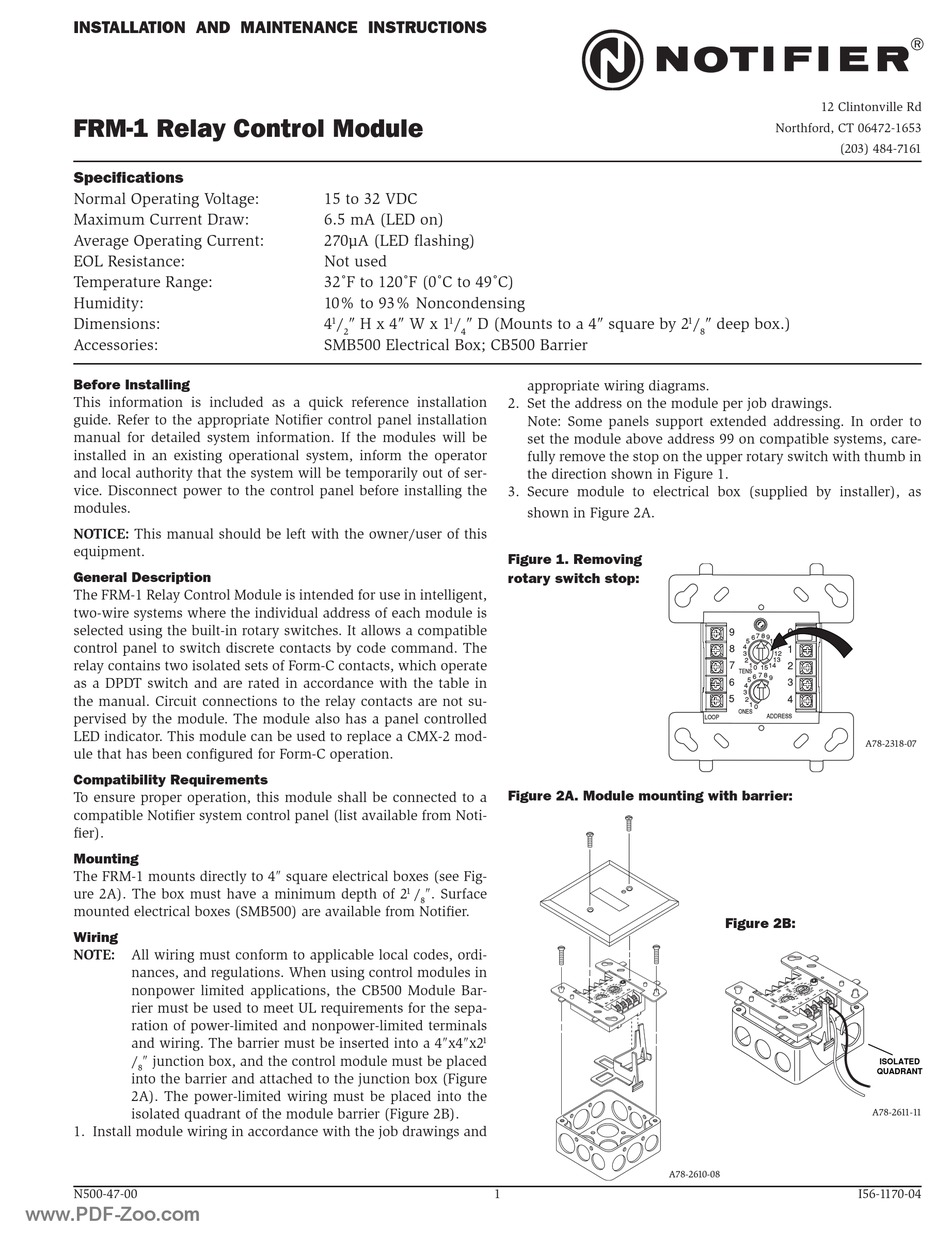 NOTIFIER FRM-1 CONTROLLER INSTALLATION AND MAINTENANCE INSTRUCTIONS |  ManualsLib Yamaha Outboard Tachometer ManualsLib