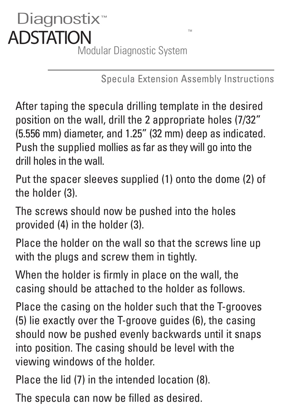 ADC DIAGNOSTIX ADSTATION ASSEMBLY INSTRUCTIONS Pdf Download ManualsLib
