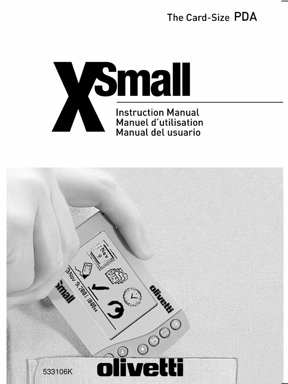 OLIVETTI XSMALL ORGANIZER INSTRUCTION MANUAL ManualsLib