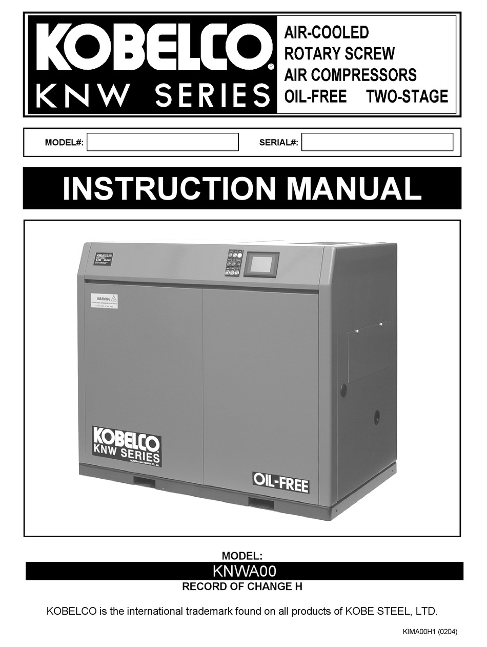 KOBELCO KNW SERIES INSTRUCTION MANUAL Pdf Download ManualsLib