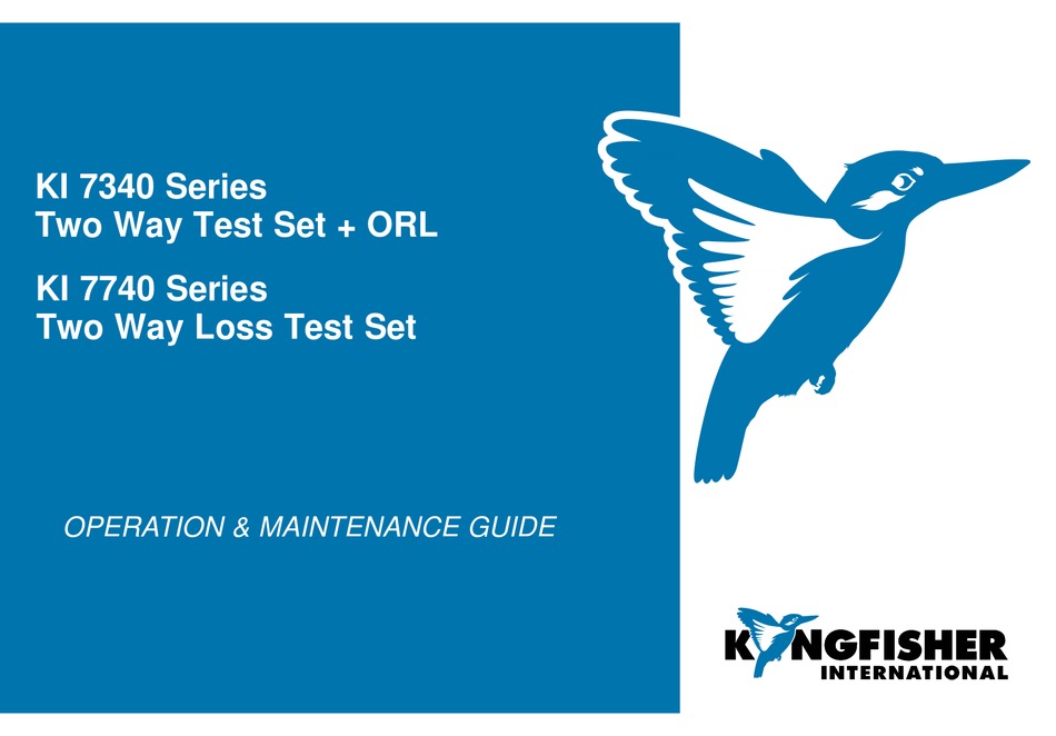 KINGFISHER KI 7340 SERIES OPERATION & MAINTENANCE MANUAL Pdf Download ManualsLib
