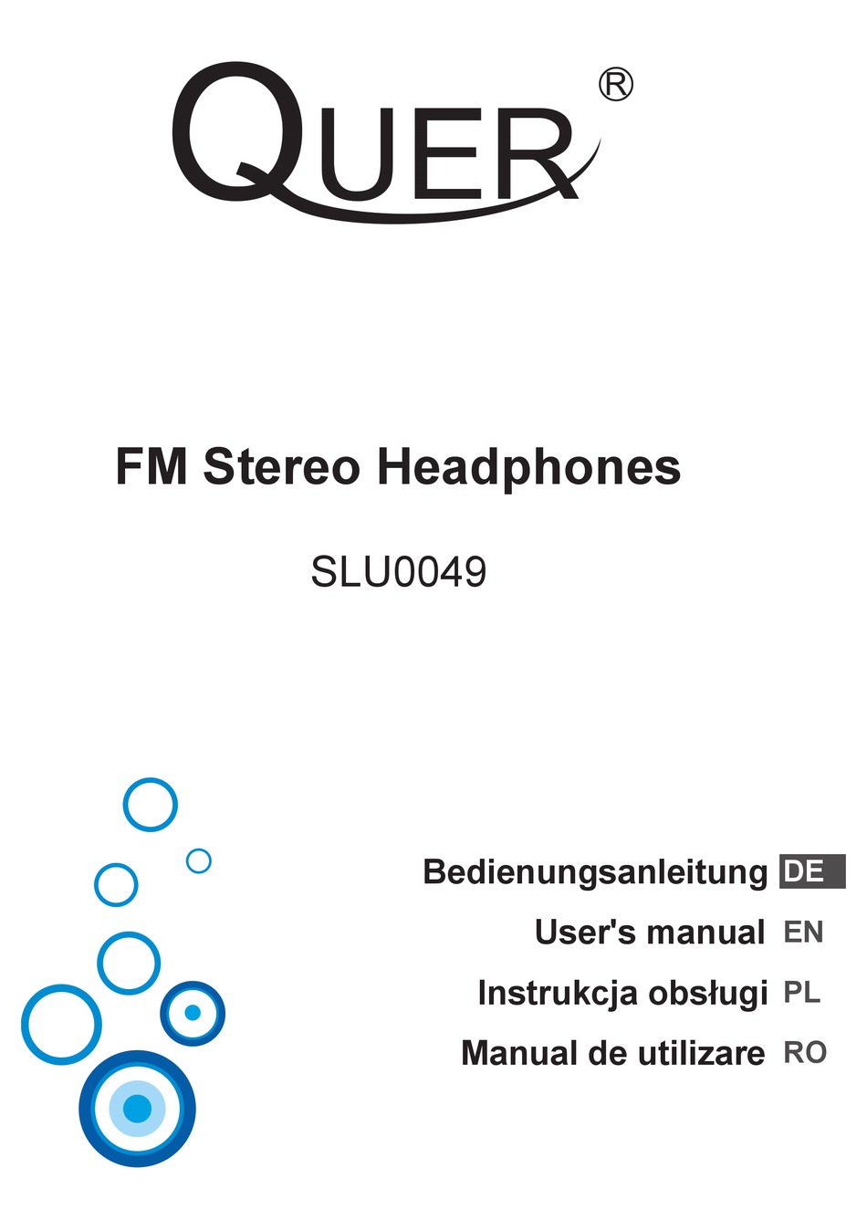 QUER SLU0049 HEADPHONE USER MANUAL ManualsLib