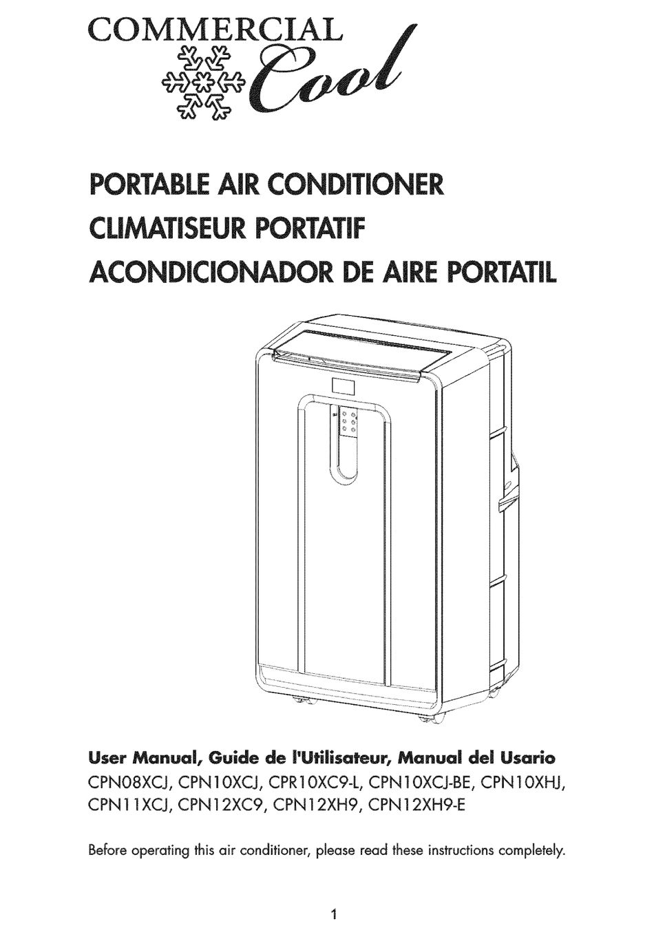 COMMERCIAL COOL CPNO8XCJ AIR CONDITIONER USER MANUAL ManualsLib