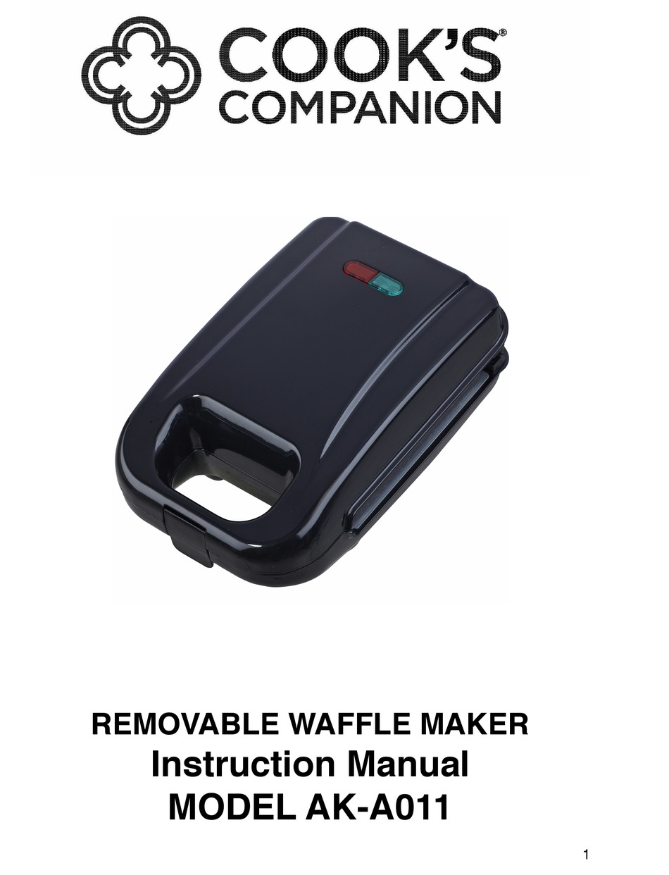 COOK'S COMPANION AKA011 WAFFLE MAKER INSTRUCTION MANUAL ManualsLib
