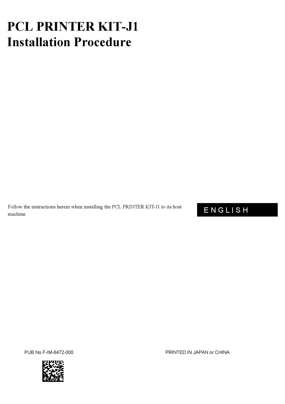 CANON PCL PRINTER KITJ1 INSTALLATION PROCEDURE Pdf Download ManualsLib
