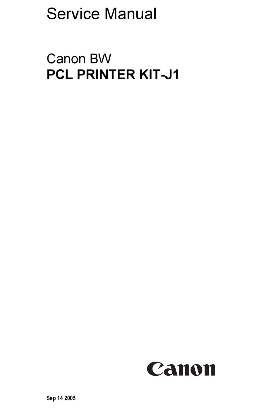 CANON BW PCL PRINTER KITJ1 SERVICE MANUAL Pdf Download ManualsLib