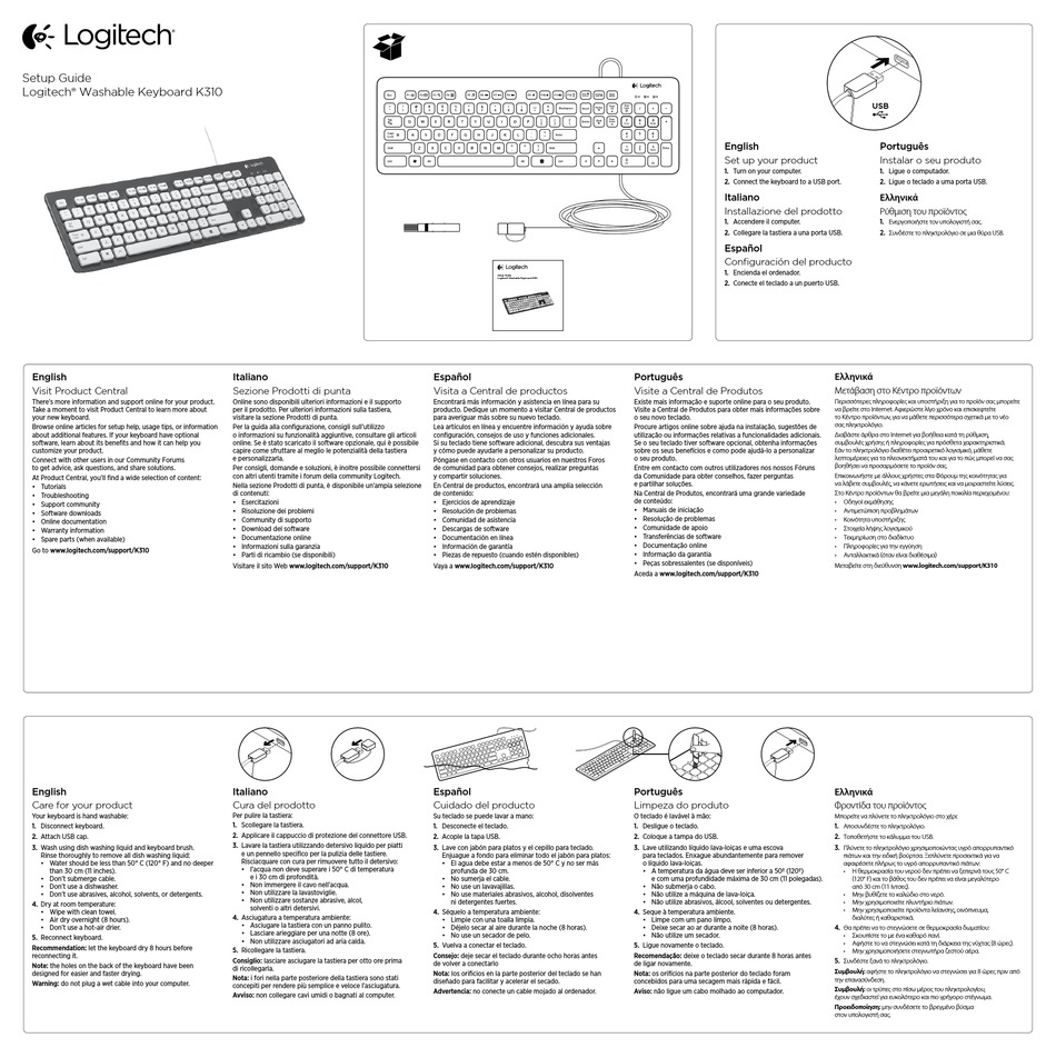 Logitech K360 Manual
