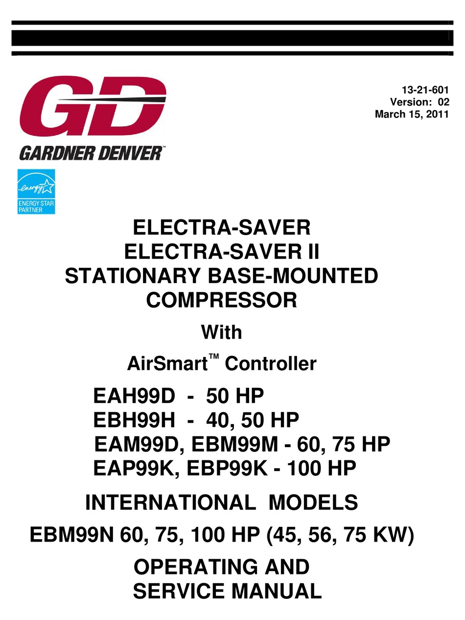 gardner denver integra air compressor service manual