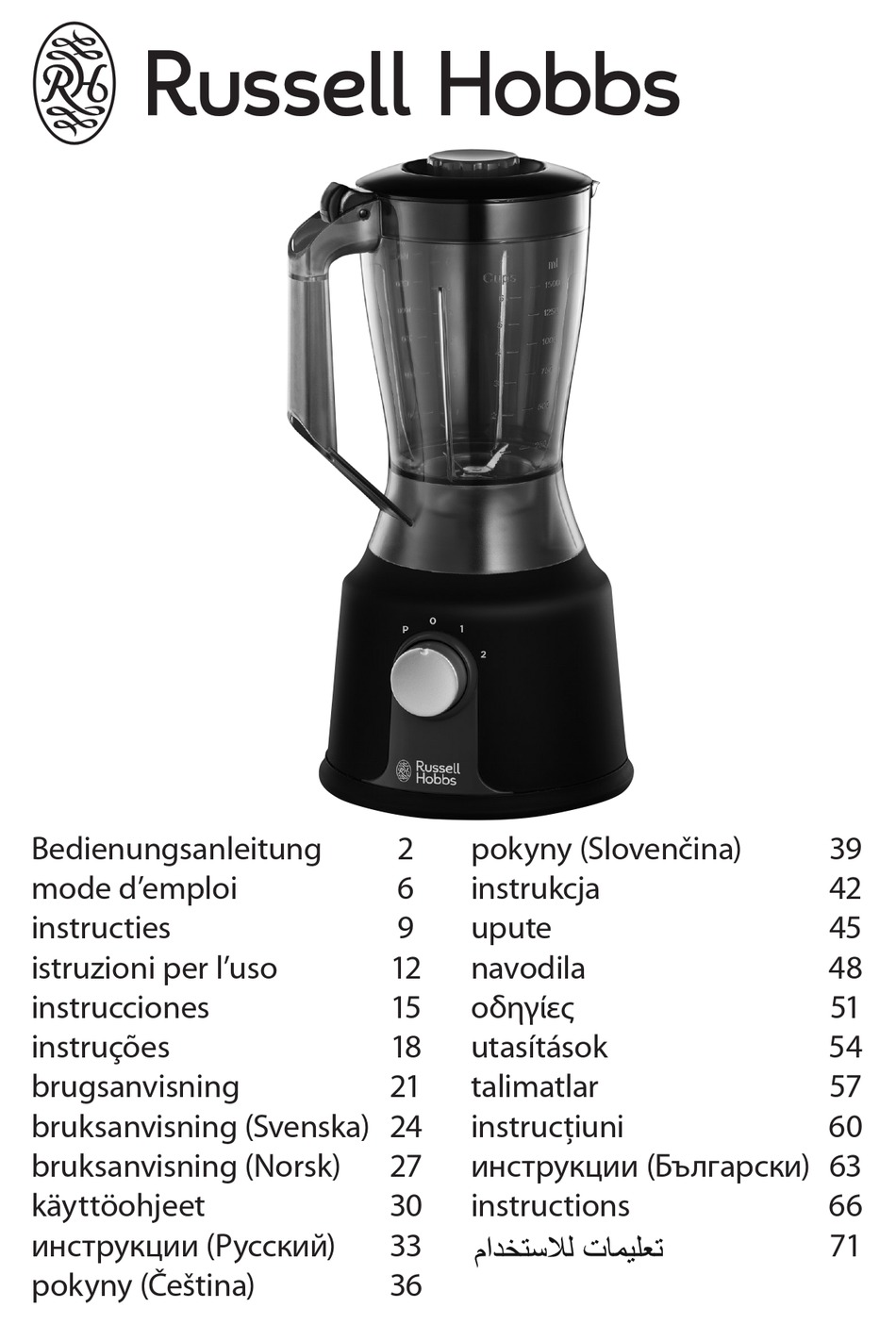 RUSSELL HOBBS DESIRE 1899056 BLENDER INSTRUCTIONS MANUAL ManualsLib