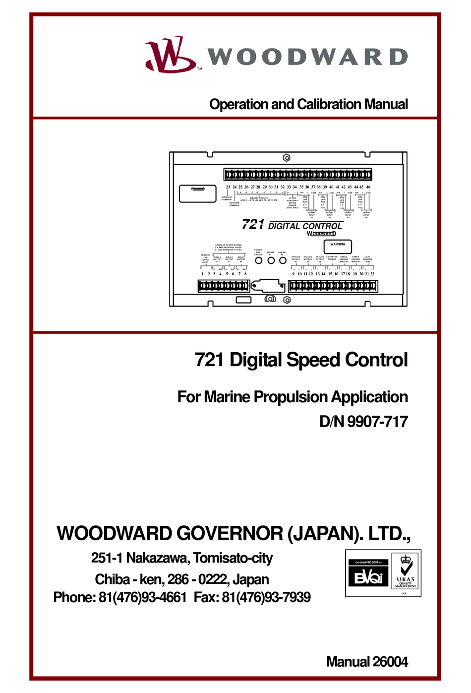 WOODWARD 721 OPERATION AND CALIBRATION MANUAL Pdf Download | ManualsLib