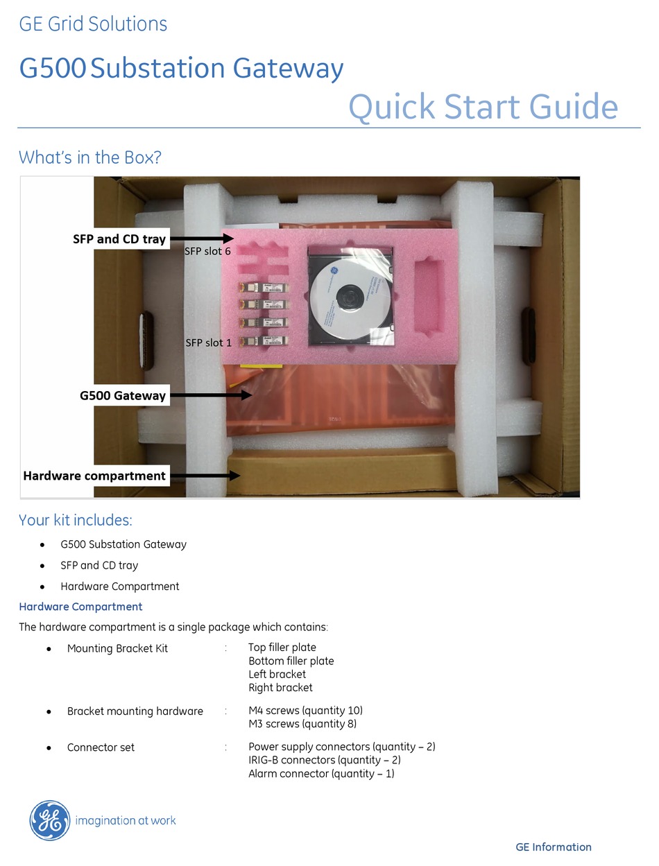 GE G500 GATEWAY QUICK START MANUAL | ManualsLib