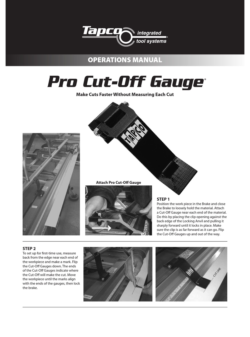 TAPCO PRO CUTOFF GAUGE OPERATION MANUAL Pdf Download ManualsLib