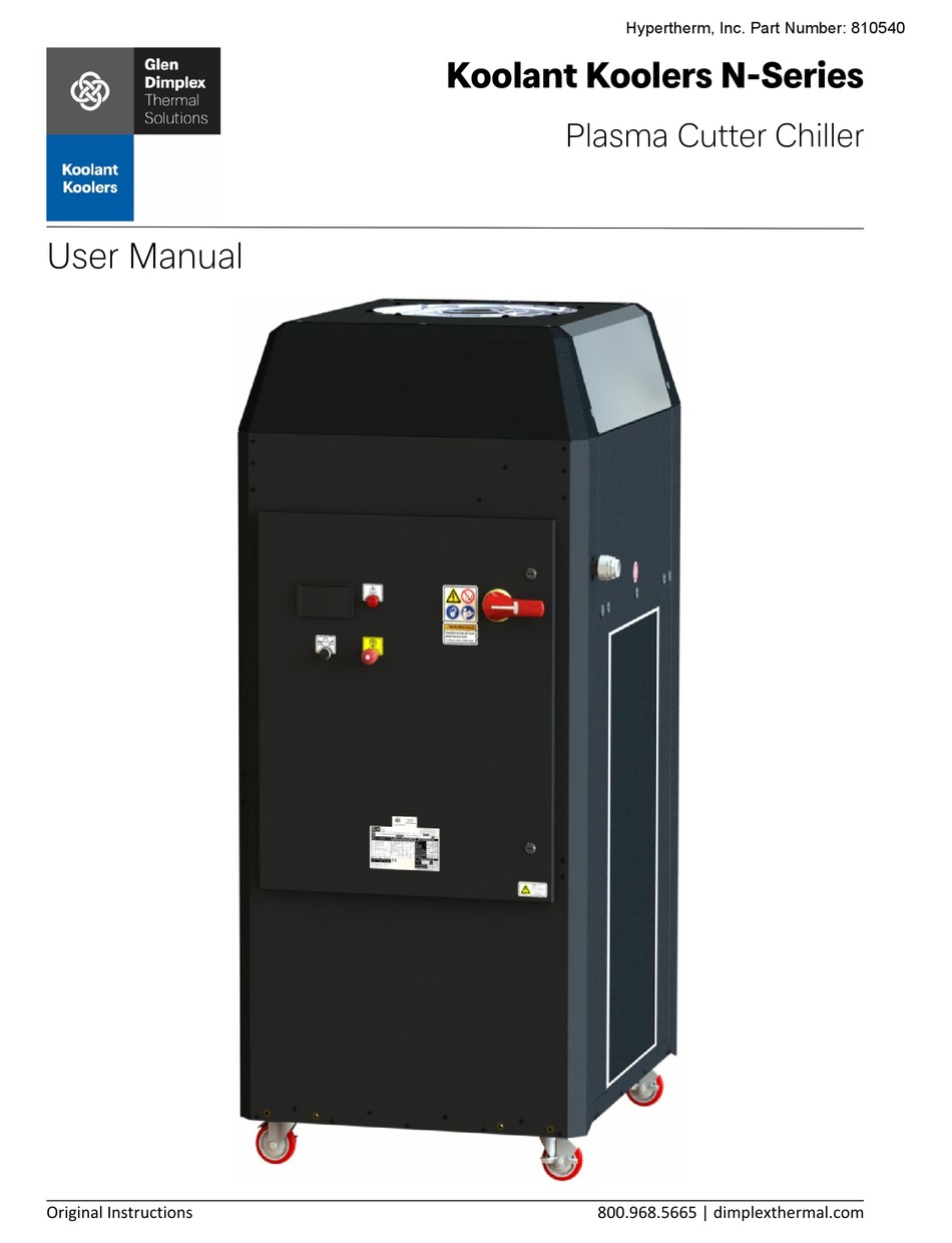 HYPERTHERM KOOLANT KOOLERS NSERIES CHILLER USER MANUAL ManuaLib