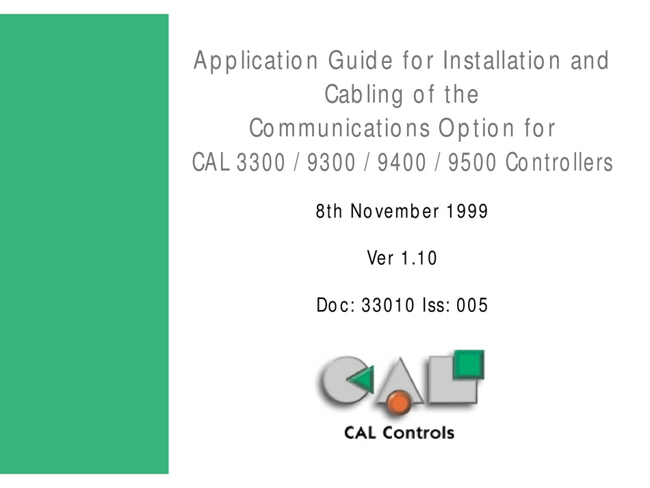 CAL CONTROLS 3300 CONTROLLER APPLICATION MANUAL ManualsLib