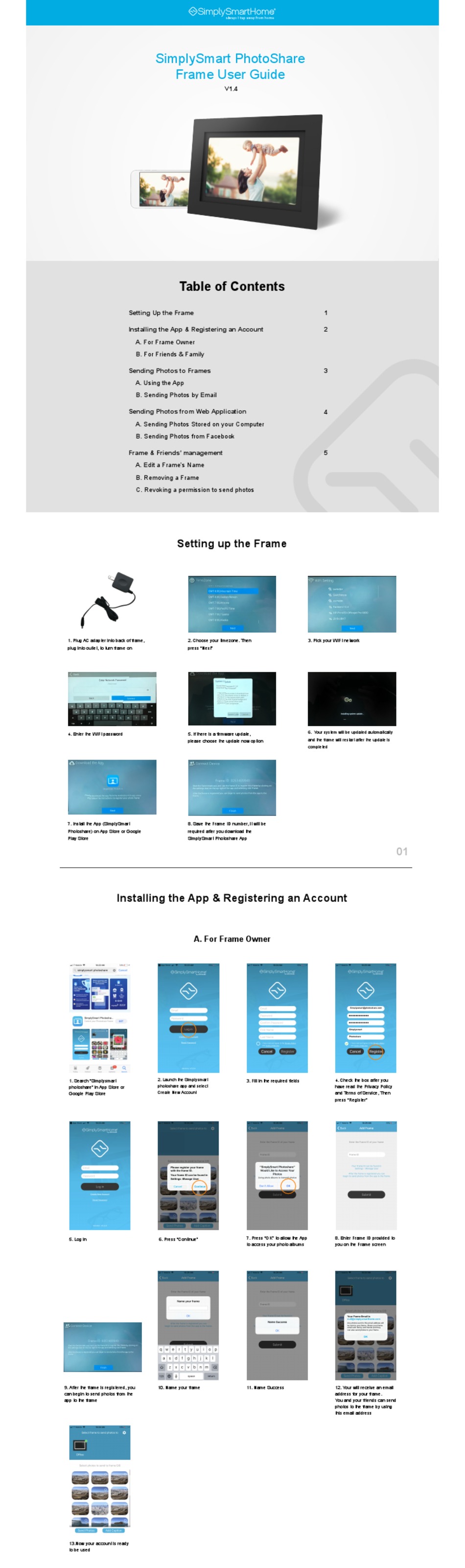 Simplysmart Home Photoshare Frame Digital Photo Frame User Manual Manualslib