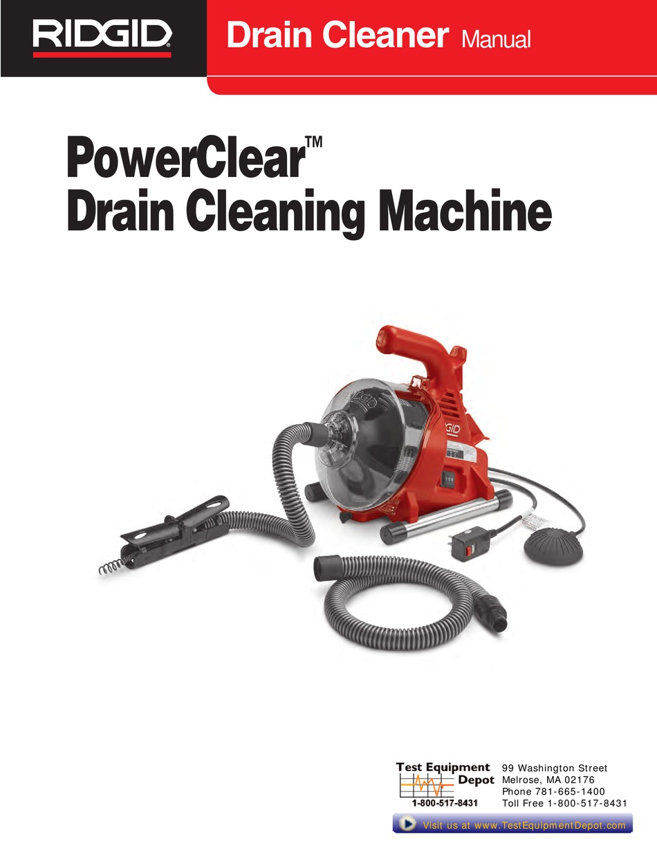 RIDGID PowerClear 120-Volt Drain Cleaning Snake Auger Machine for Heavy  Duty Pipe Cleaning for Tubs, Showers, and Sinks 55808 - The Home Depot