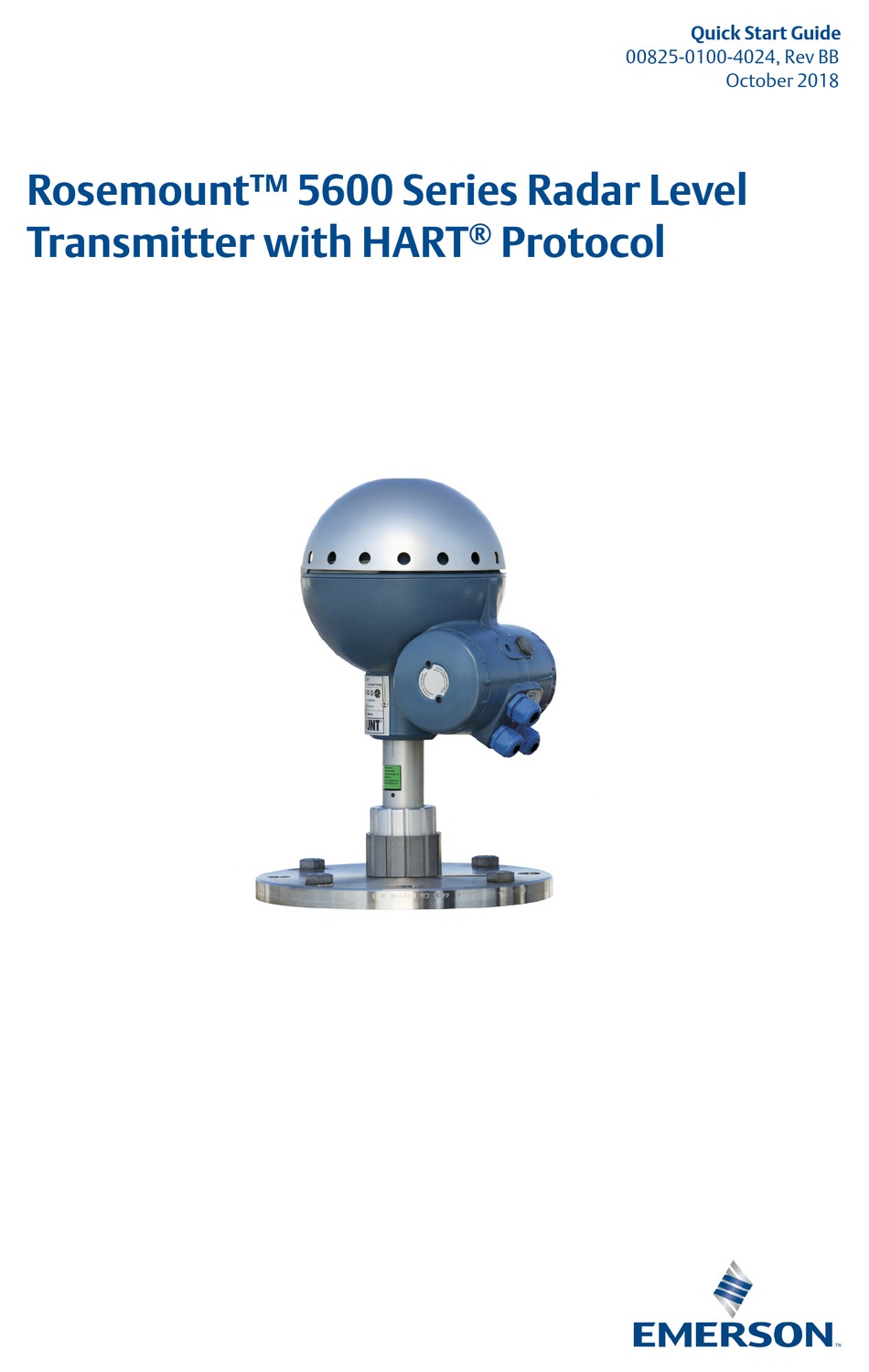 EMERSON ROSEMOUNT 5600 SERIES QUICK START MANUAL Pdf Download | ManualsLib