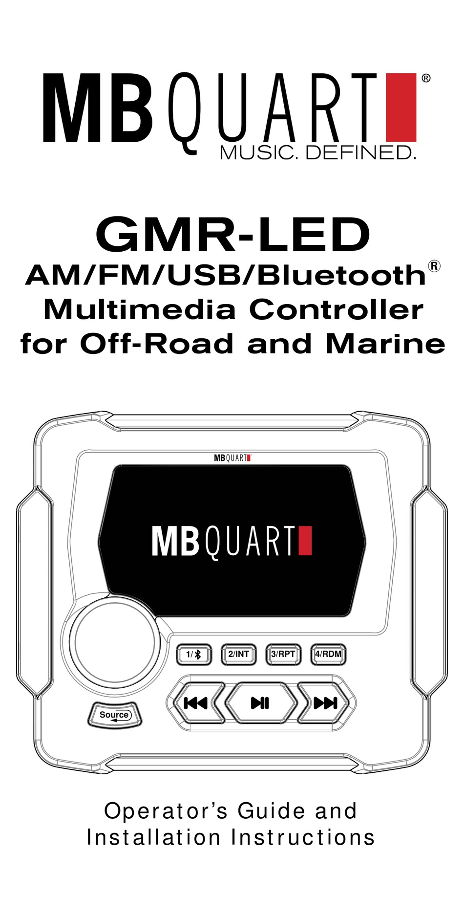 Mb Quart Gmr Led Operator S Manual Pdf Download Manualslib