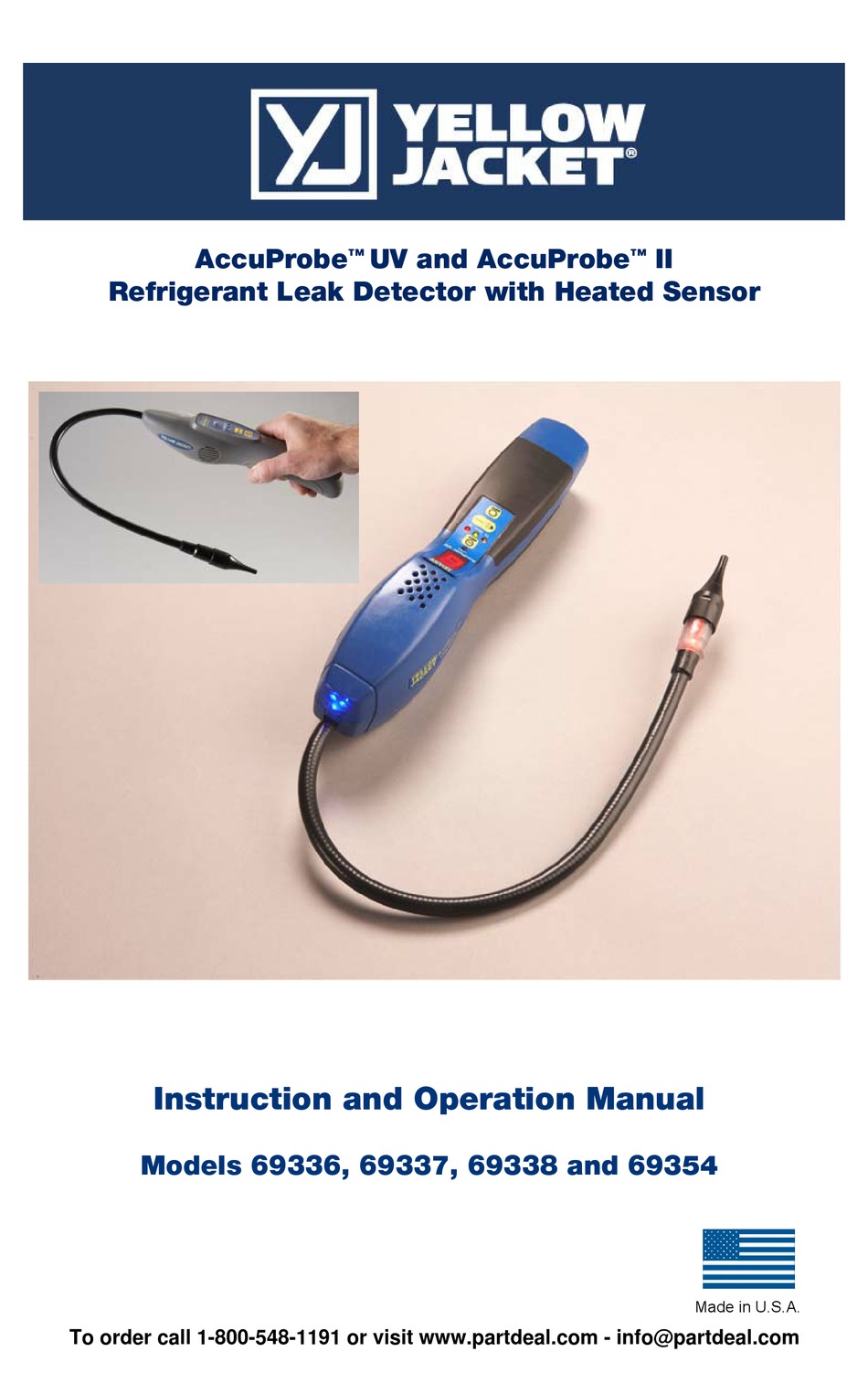 YELLOW JACKET ACCUPROBE UV SECURITY SENSOR INSTRUCTION AND OPERATION