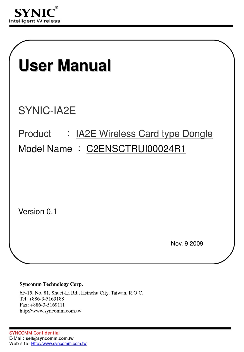 SYNIC C2ENSCTRUI00024R1 USER MANUAL Pdf Download | ManualsLib