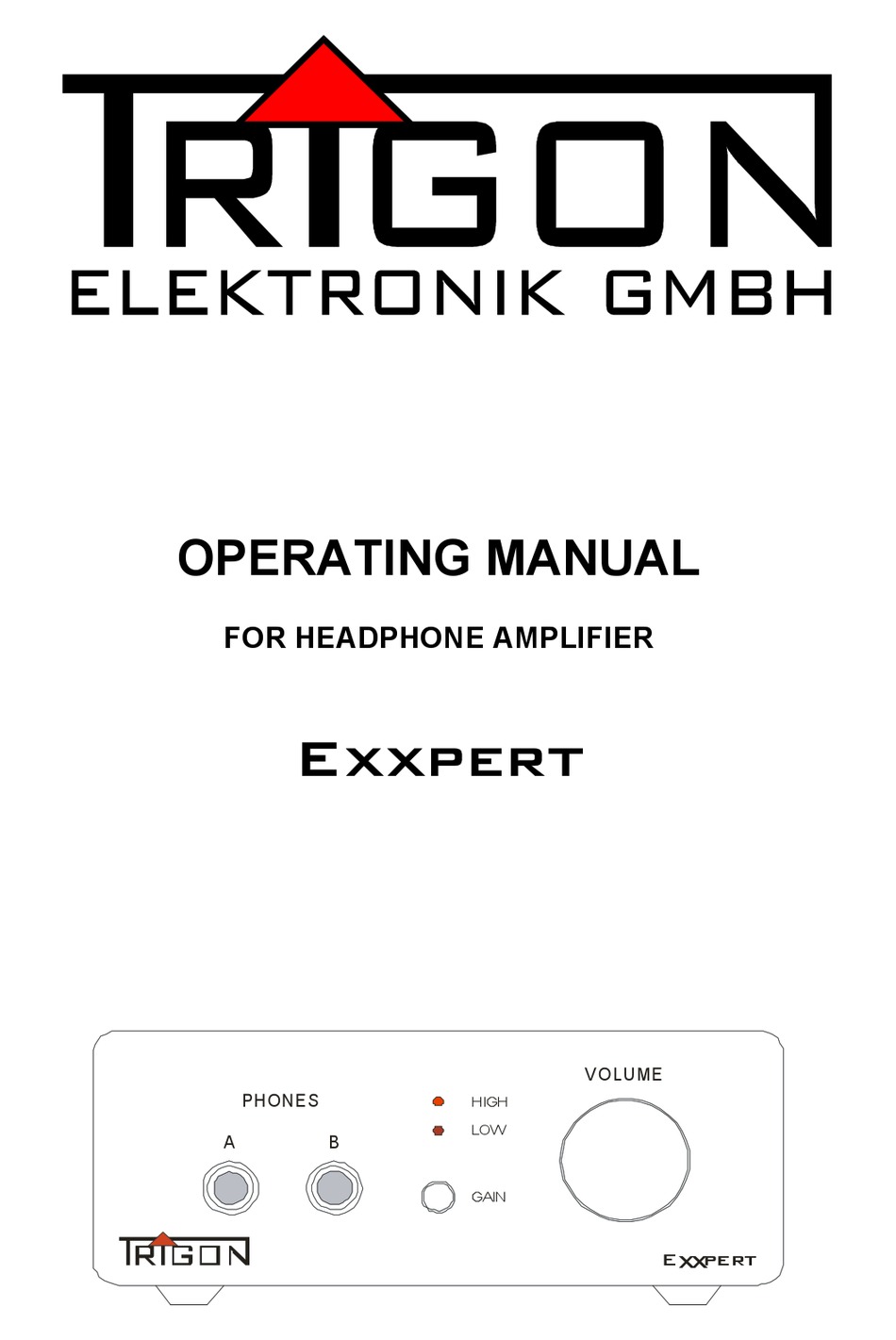 TRIGON ELEKTRONIK EXXPERT AMPLIFIER OPERATING MANUAL ManualsLib