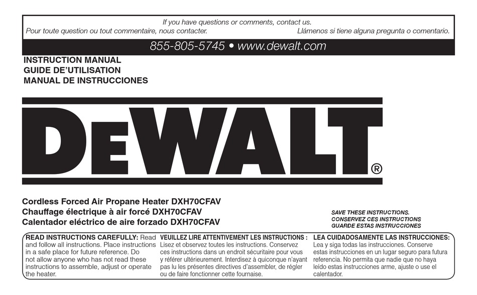 DEWALT DXH70CFAV INSTRUCTION MANUAL Pdf Download | ManualsLib
