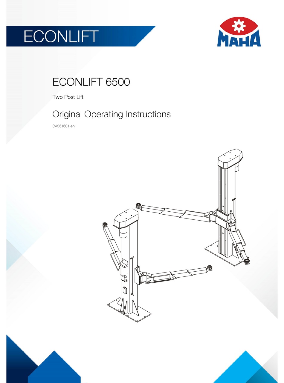 Maha Econlift 6500 Original Operating Instructions Pdf Download Manualslib