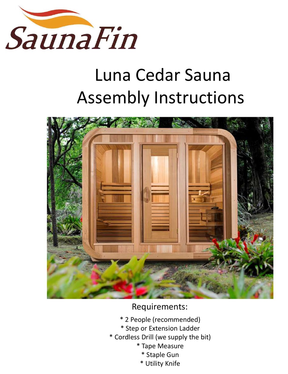 SAUNAFIN LUNA CEDAR ASSEMBLY INSTRUCTIONS MANUAL Pdf Download ManualsLib