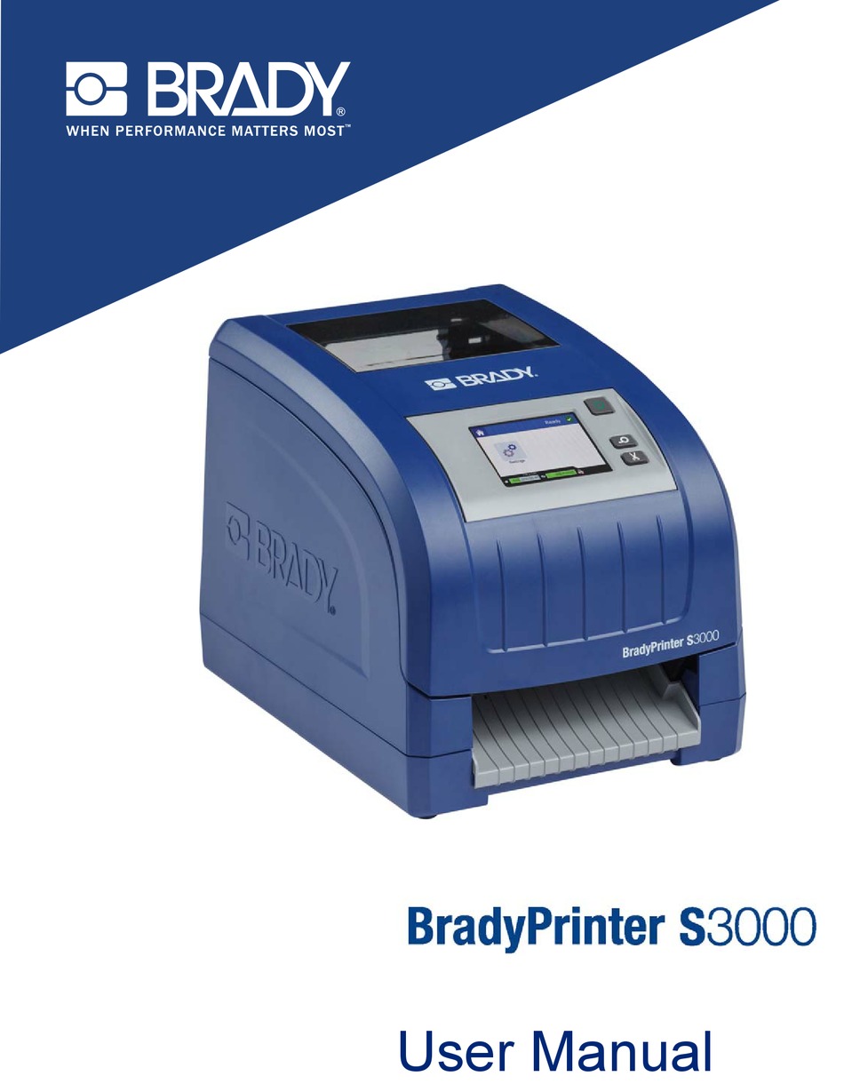 Brady Bradyprinter S3000 Printer User Manual Manualslib