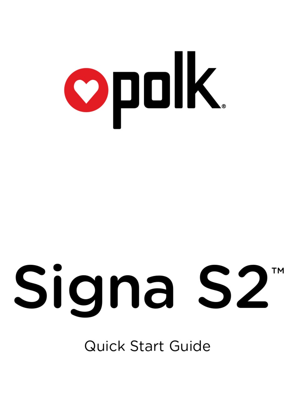 POLK MONO SIGNA S2 SPEAKER QUICK START MANUAL ManualsLib