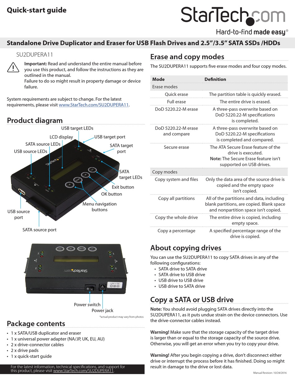 SU2DUPERA11 DISC DUPLICATOR QUICK START MANUAL ManualsLib