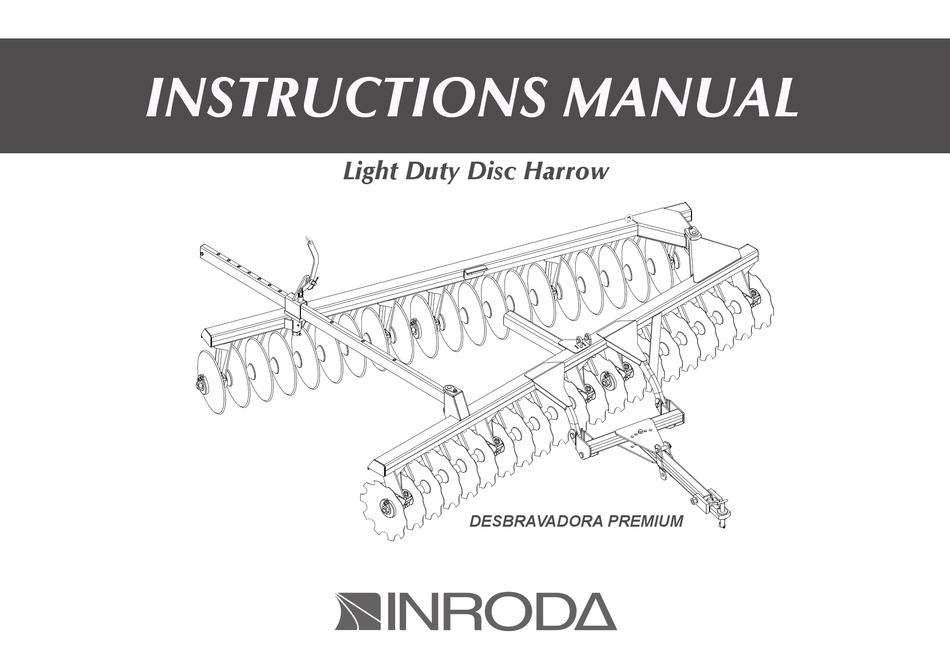 INRODA LIGHT DUTY DISC HARROW INSTRUCTION MANUAL Pdf Download ManualsLib