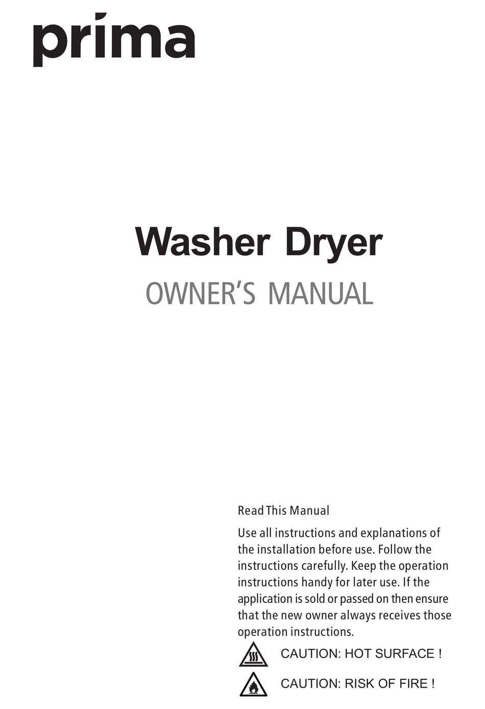 diplomat washer dryer instruction manual
