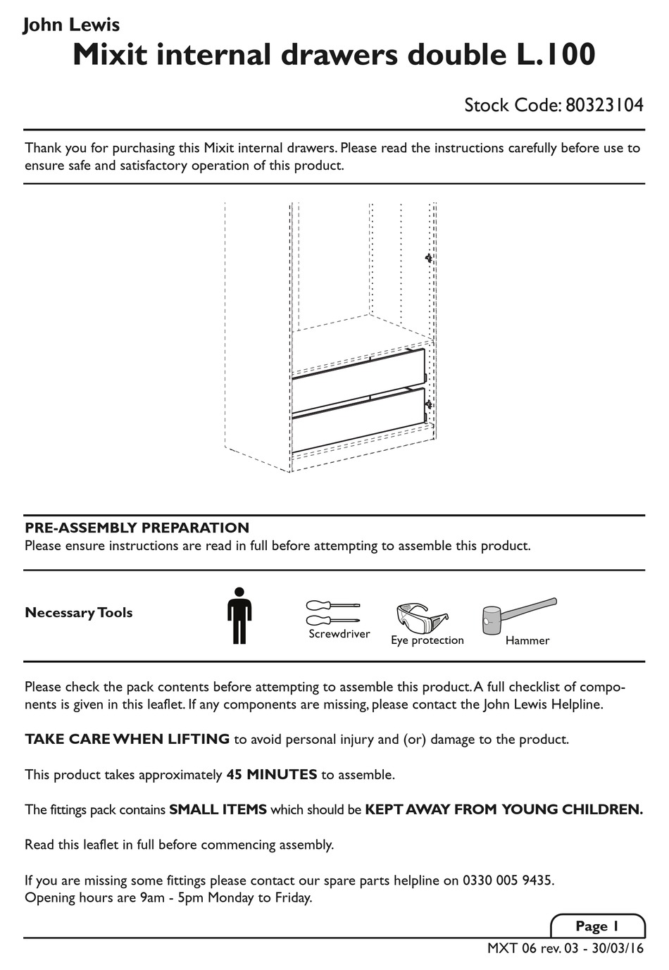 JOHN LEWIS MIXIT INDOOR FURNISHING INSTRUCTIONS MANUAL ManualsLib