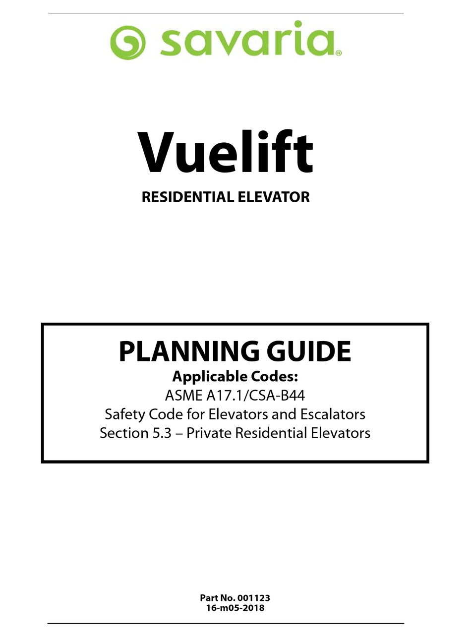 Savaria Residential Elevator Troubleshooting Manual